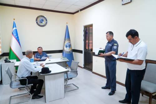 The head of the DIA of Kashkadarya region, Colonel Abduvokhid Ismailov, held a reception for citizens in the reception room for individuals and legal entities
